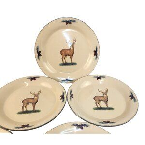 Home & Garden Party Stoneware Deer Plate 2005 Dishwasher Microwave Oven Safe Rus